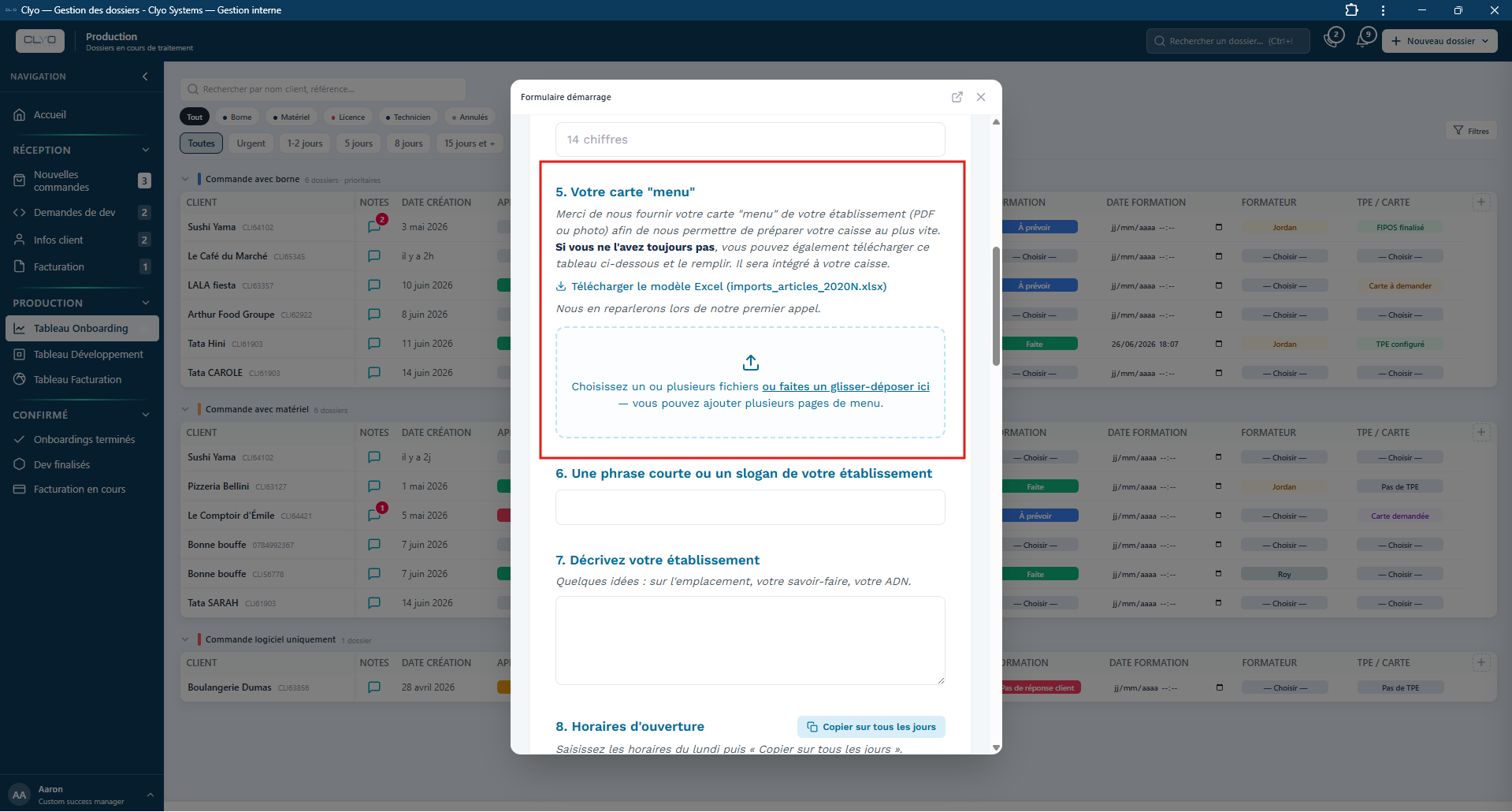 Formulaire client « Préparation de votre solution »
